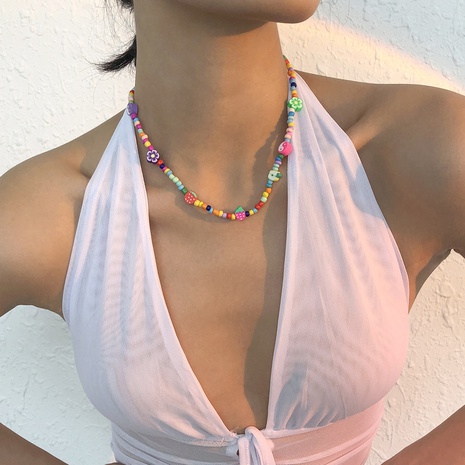 Großhandel Retro bunte Blumenfrucht Perlenkette nihaojewelry's discount tags