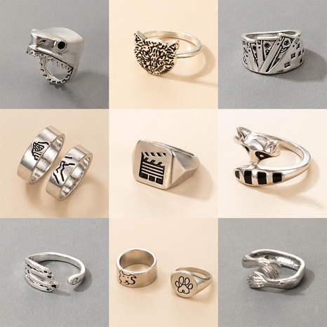 wholesale jewelry retro shark fox geometric ring Nihaojewelry's discount tags