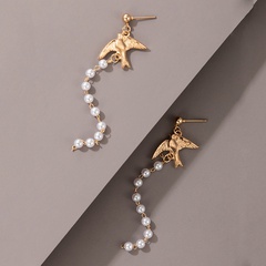 AliExpreNihaojewelry wholesale jewelry newswallow pearl tassel alloy long earrings