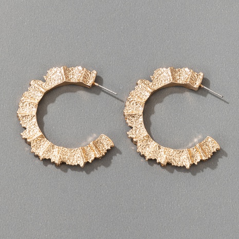 Nihaojewelry wholesale jewelry boho bumpy C-shaped alloy earrings's discount tags