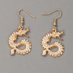 Nihaojewelry nuevos pendientes de aleación de dragón chino al por mayor joyería