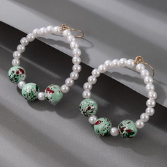 Nihaojewelry bijoux en gros simples perles de perles boucles d'oreilles grand cercle