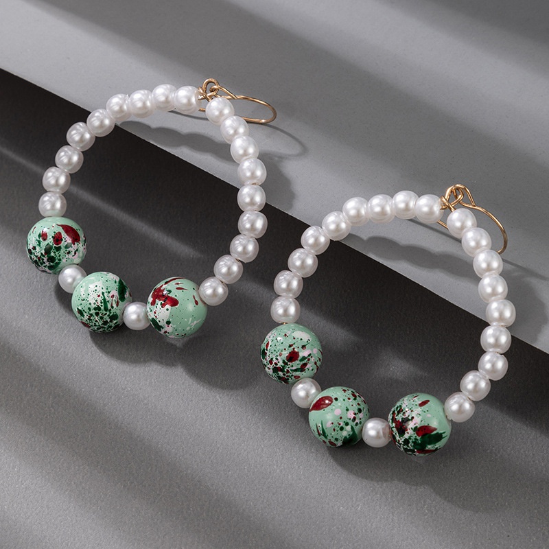Nihaojewelry bijoux en gros simples perles de perles boucles d39oreilles grand cercle