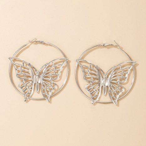 Nihaojewelry wholesale jewelry creative ethnic style silver butterfly earrings's discount tags