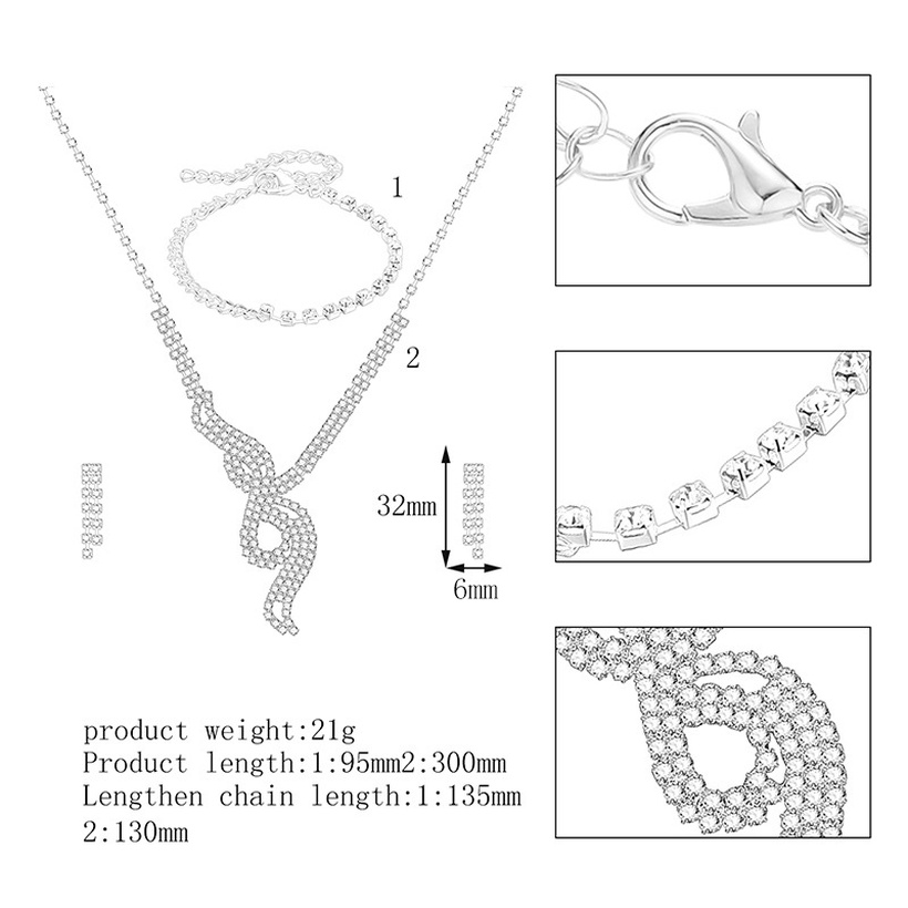 Bijoux Fantaisie Parures Bijoux | Vente En Gros Bijoux Collier Diamant Gomtrique Boucles D39oreilles Bracelet Ensemble 3 Pices Nihaojewelry - GP52933