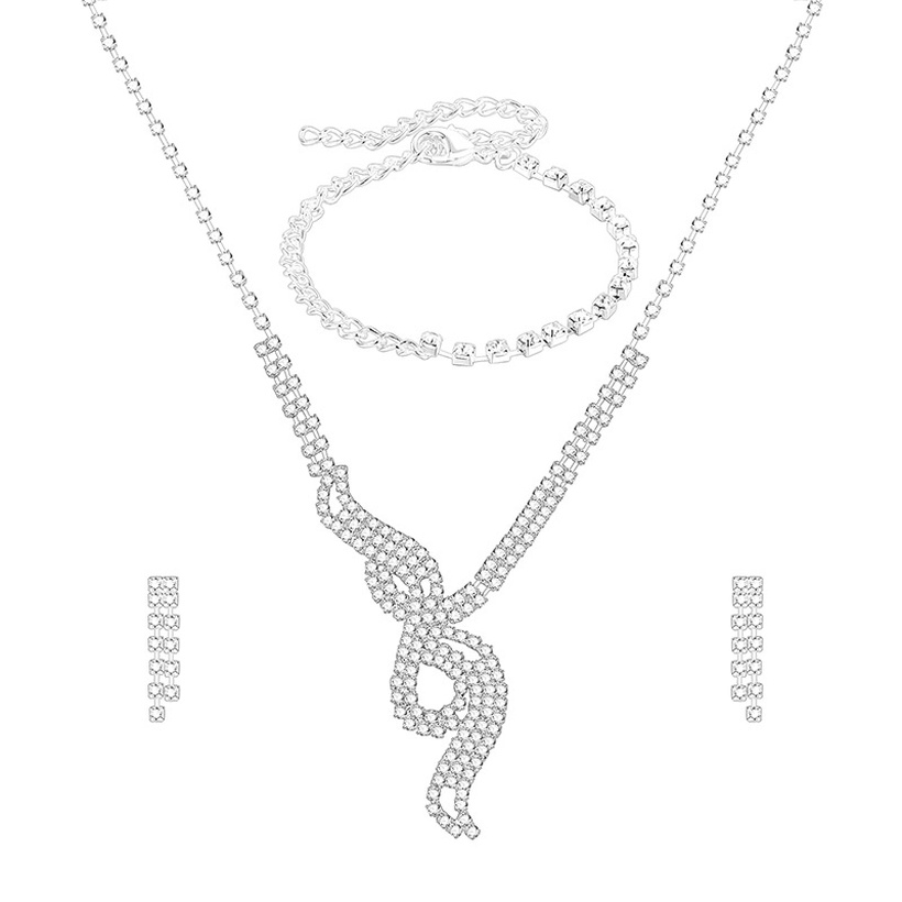 Bijoux Fantaisie Parures Bijoux | Vente En Gros Bijoux Collier Diamant Gomtrique Boucles D39oreilles Bracelet Ensemble 3 Pices Nihaojewelry - GP52933