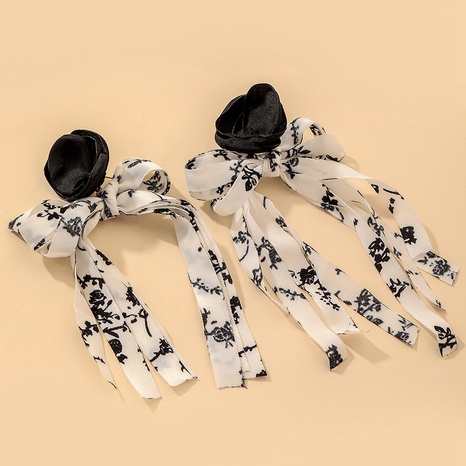 Nihaojewelry Wholesale Jewelry Fashion Floral Ribbon Bowknot Earrings's discount tags