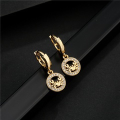 wholesale jewelry hollow crab copper micro-inlaid earrings Nihaojewelry