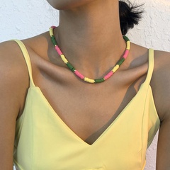 Nihaojewelry einfache Kontrastfarbe weiche Keramik geometrische Halskette Großhandel Schmuck