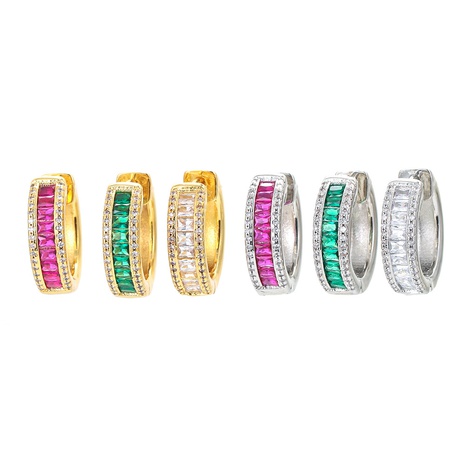 Nihaojewelry wholesale jewelry fashion color zircon copper earrings's discount tags