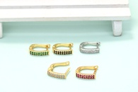 Nihaojewelry bijoux en gros boucles d39oreilles gomtriques  deux ranges de zircons de couleur microincrustepicture9