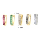 Nihaojewelry bijoux en gros boucles d39oreilles gomtriques  deux ranges de zircons de couleur microincrustepicture11
