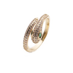 wholesale jewelry fashion serpentine copper inlaid zircon ring nihaojewelry