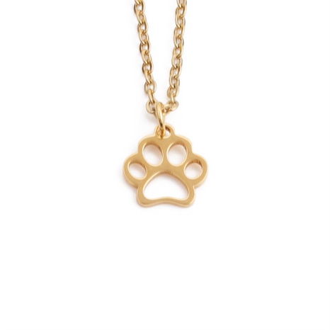 Wholesale Simple Dog Paw Pendant Stainless Steel Necklace Nihaojewelry's discount tags