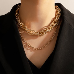 Nihaojewelry wholesale jewelry punk geometric interlocking thick chain multi-layer necklace