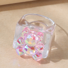 Nihaojewelry wholesale jewelry simple resin transparent bear ring