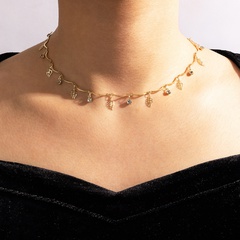 Nihaojewelry bijoux en gros coréen nouvelle feuille strass gland gland clavicule chaîne