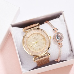 wholesale fashion simple rhinestone bracelet multi-color watch set