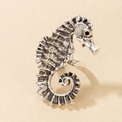 Nihaojewelry bijoux en gros nouvelle bague en alliage d'argent en forme d'hippocampe
