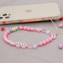 Nihaojewelry wholesale accessories acrylic pink round bead smiley face soft ceramic phone chainpicture7