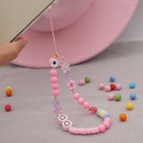 Nihaojewelry wholesale accessories acrylic pink round bead smiley face soft ceramic phone chainpicture9