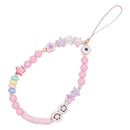 Nihaojewelry wholesale accessories acrylic pink round bead smiley face soft ceramic phone chainpicture10