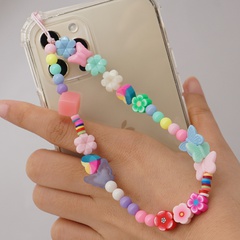 Nihaojewelry wholesale jewelry acrylic color round beads flowers butterflies mobile phone chain