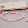 Nihaojewelry wholesale accessories acrylic pink round bead smiley face soft ceramic phone chainpicture11