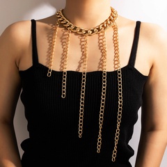 Nihaojewelry wholesale jewelry new punk style long tassel thick chain necklace