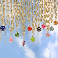 wholesale nouveau collier en alliage pendentif smiley dégoulinant Nihaojewelry