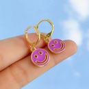 Europe and America Cross Border New Personalized Creative Smiley Face Earrings Fashion Hollowedout DoubleSided Multicolor Smiley Face Ear Clip Accessories Jewelrypicture18