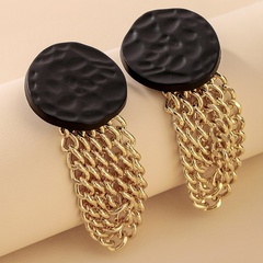 wholesale fashion metal chain tassel irregular disc earrings Nihaojewelry