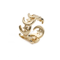 wholesale anillo de estrella de luna abierta chapado en cobre hueco de patrón simple Nihaojewelry