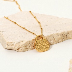 wholesale collier pendentif sac en acier inoxydable plaqué or 18 carats Nihaojewelry
