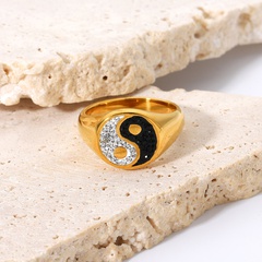 Großhandel vergoldeter Edelstahl-Tai-Chi-Ring Nihaojewelry