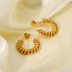 Wholesale Jewelry Spiral Twisted Stainless Steel Earrings Nihaojewelry
