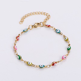 wholesale jewelry ethnic style color evil eye titanium steel bracelet nihaojewelrypicture17