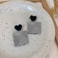 retro black white checkerboard heart square acrylic earrings wholesale nihaojewelrypicture21
