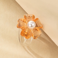 Mode Acrylharz orange Blume Perlenring Großhandel Nihaojewelry