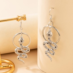 retro snake full diamond long earrings wholesale Nihaojewelry
