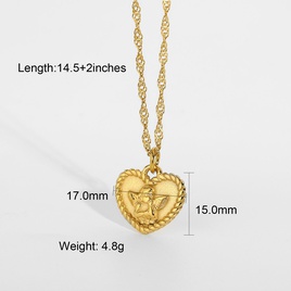 18K Simple Cupid Romantic Angel Heart Stainless Steel Necklace Wholesale Nihaojewelrypicture14