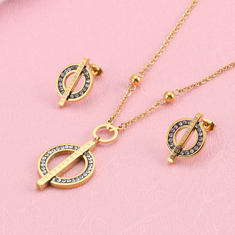 Bijoux Fantaisie Parures Bijoux | Cercle De La Mode Corenne Diamants Creux En Acier Inoxydable Serti En Gros Nihaojewelry - TT12999