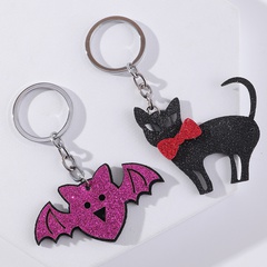 Cute cat bat ghost pumpkin keychain wholesale Nihaojewelry
