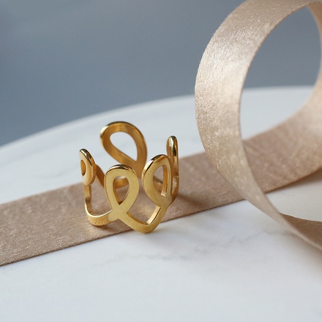 Breite Rolllinie Titanstahl vergoldeter Ring Großhandel Nihaojewelry's discount tags
