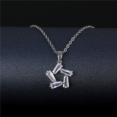 simple hollow zircon five-pointed titanium steel star necklace wholesale nihaojewelry