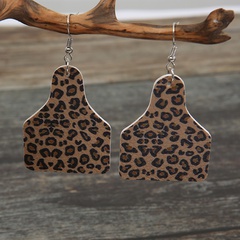 geometric wine bottle type leopard print leather earrings wholesale Nihaojewelry