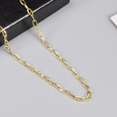 L148 Wholesale European and American Style Cold Fashion 18K Gold Chain Necklace Internet Celebrity Oval Bamboo Lock Necklacepicture8
