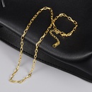 L148 Wholesale European and American Style Cold Fashion 18K Gold Chain Necklace Internet Celebrity Oval Bamboo Lock Necklacepicture10