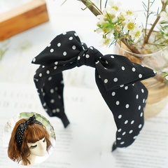 Korean Retro Small Polka Dot Fabric Shapable Bow Headband All-Inclusive Cute Lady Internet Celebrity Korean Headband