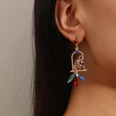 retro color diamond parrot earrings wholesale Nihaojewelry